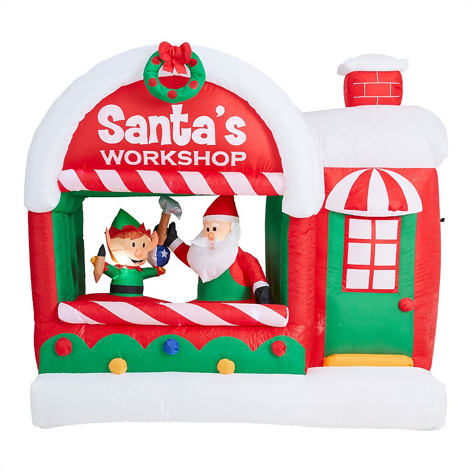 6ft Santa's Workshop Christmas Inflatable