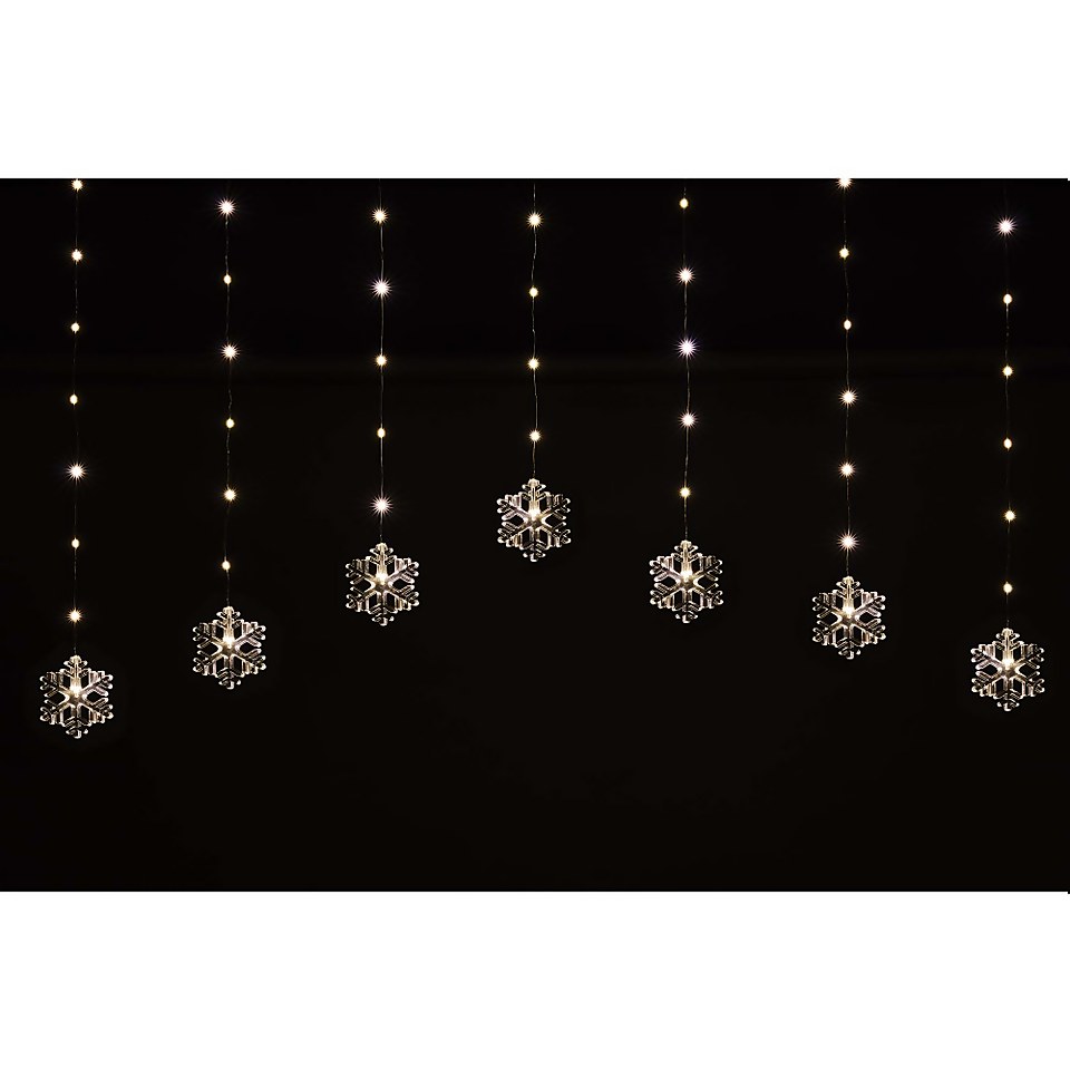 Snowflake LED Pinwire Christmas Window Curtain Light