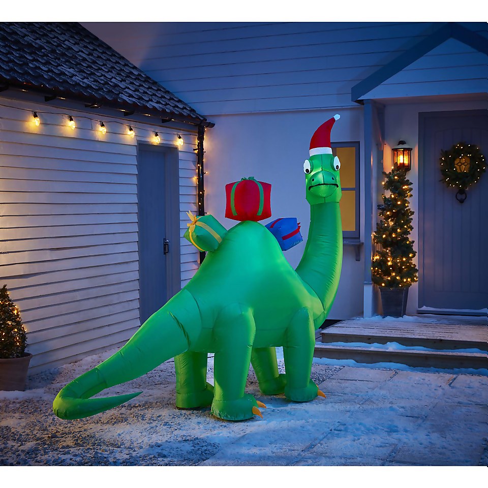 7ft Dinosaur with Gifts Christmas Inflatable