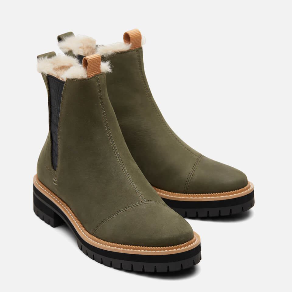 TOMS Women's Dakota Water Resistant Leather Chelsea Boots - Olive
