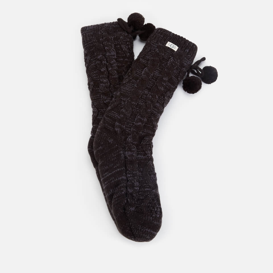 UGG Women s Pom Pom Fleece Lined Crew Socks Nightfall