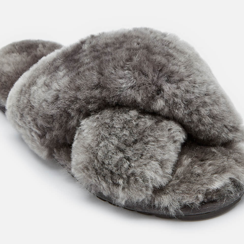EMU Australia Women s Mayberry Sheepskin Cross Front Slippers Charcoal UK 3 Allsole