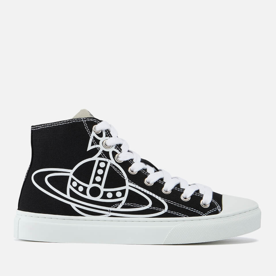 Vivienne Westwood Women's Plimsoll Canvas Hi-Top Trainers - Black - UK 8