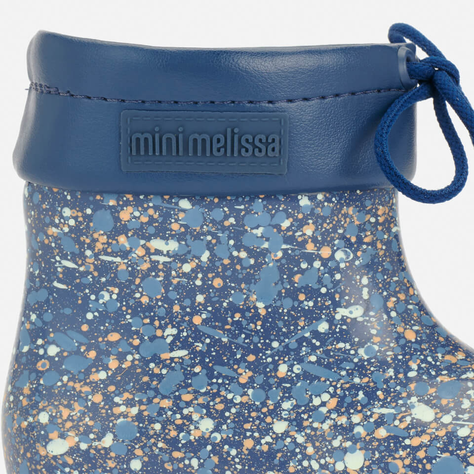 Mini Melissa Toddler's Mini Rain Boots Print - Navy Fleck
