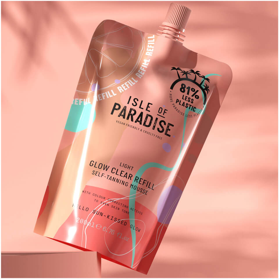Isle of Paradise Glow Clear Self-Tanning Mousse Refill - Light 200ml