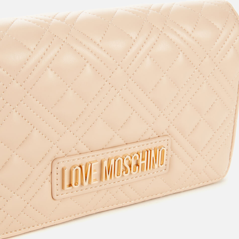 Love Moschino Women's Quilted Chain Cross Body Bag - Nude