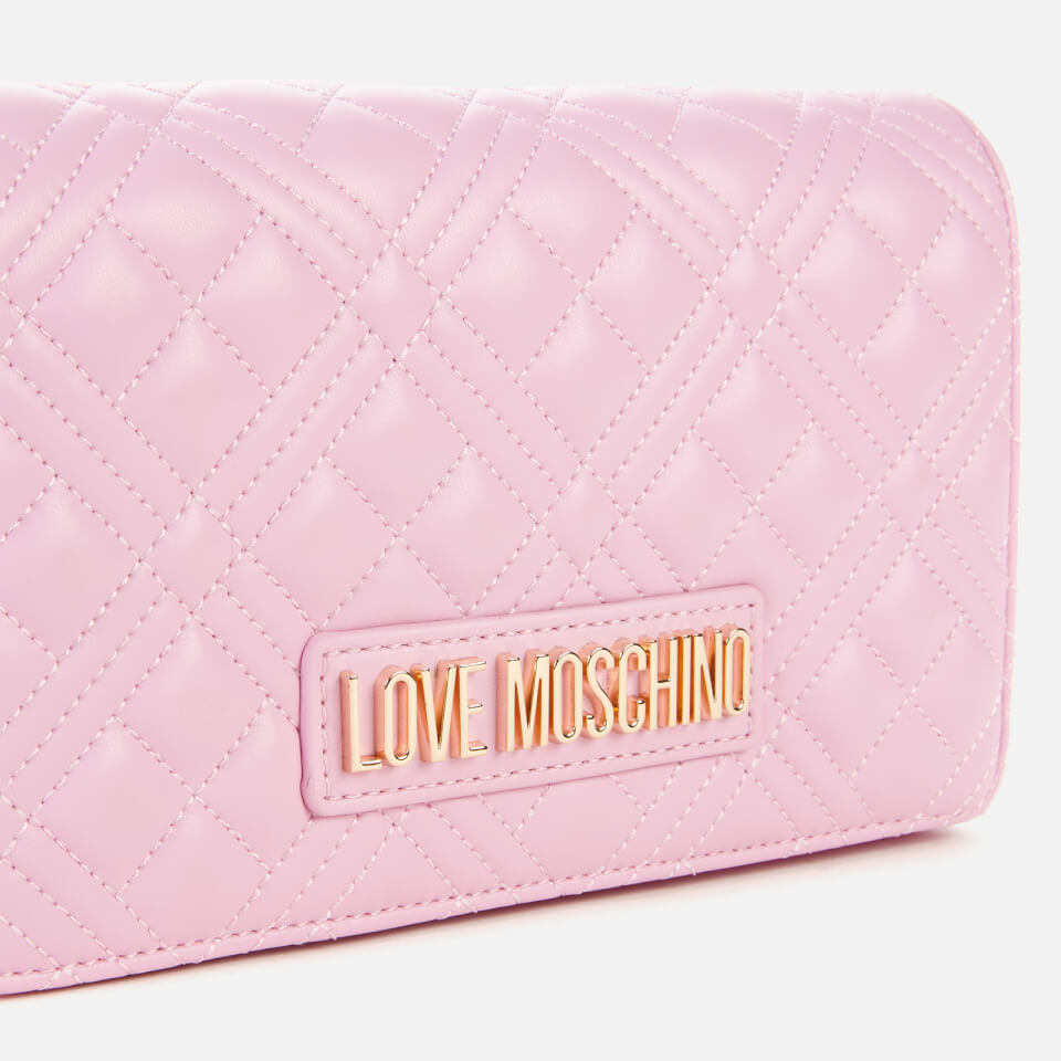 Love Moschino Women's Quilted Chain Cross Body Bag - Mauve