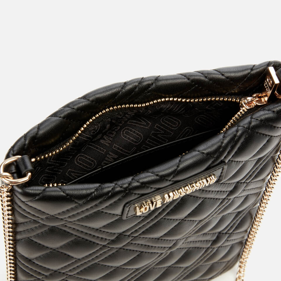 Love Moschino Women's Quilted Chain Phone Cross Body Bag - Black