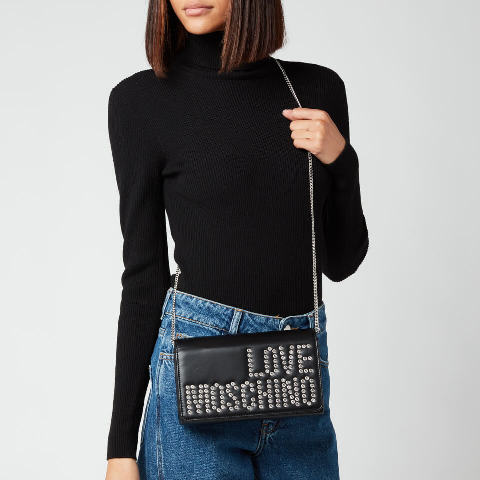 Love Moschino Women's Stud Logo Chain Bag - Black