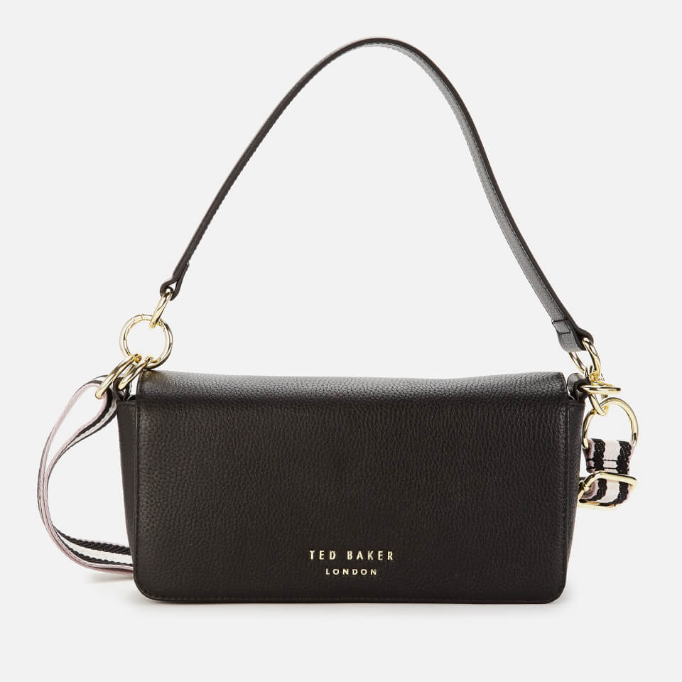 Ted Baker Women s Ammie Branded Webbing Strap Box Shoulder Bag Jet Black