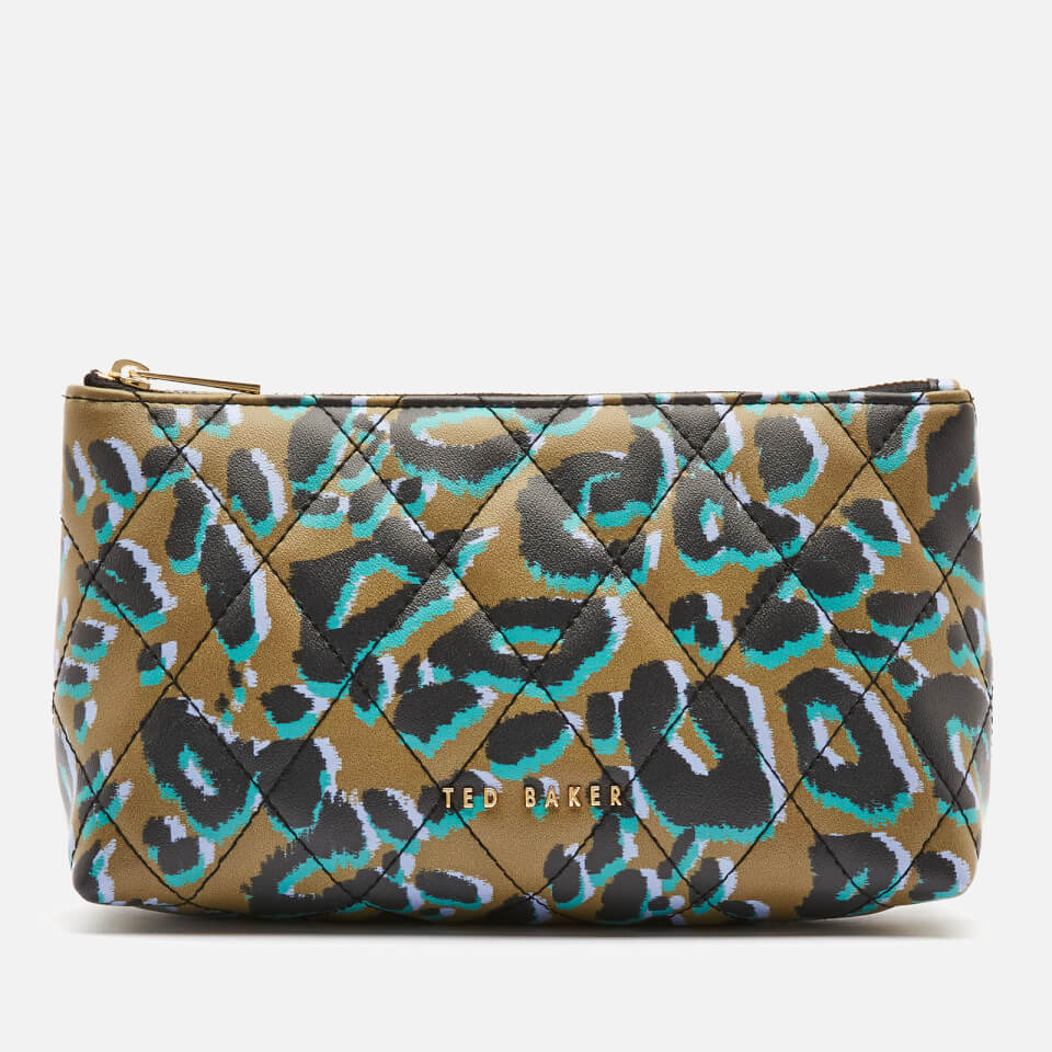 Ted Baker Women's Quiltaz Quilted Leopard Detail Triangle Washbag - Olive