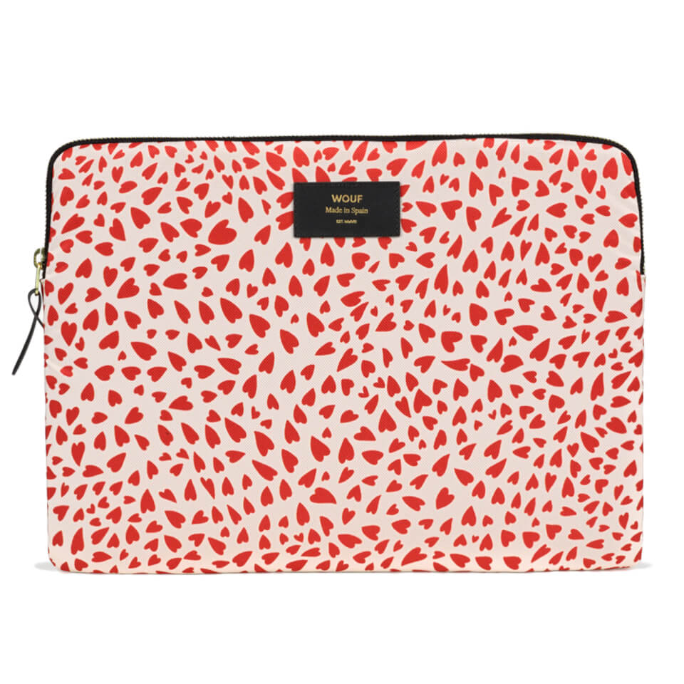 Wouf 13" Laptop Case - White Hearts