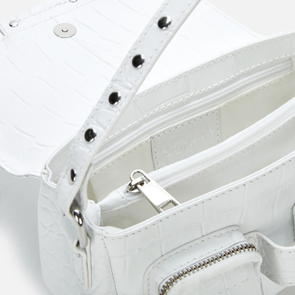 Núnoo Women's Honey Deluxe Croco Small Cross Body Bag - White