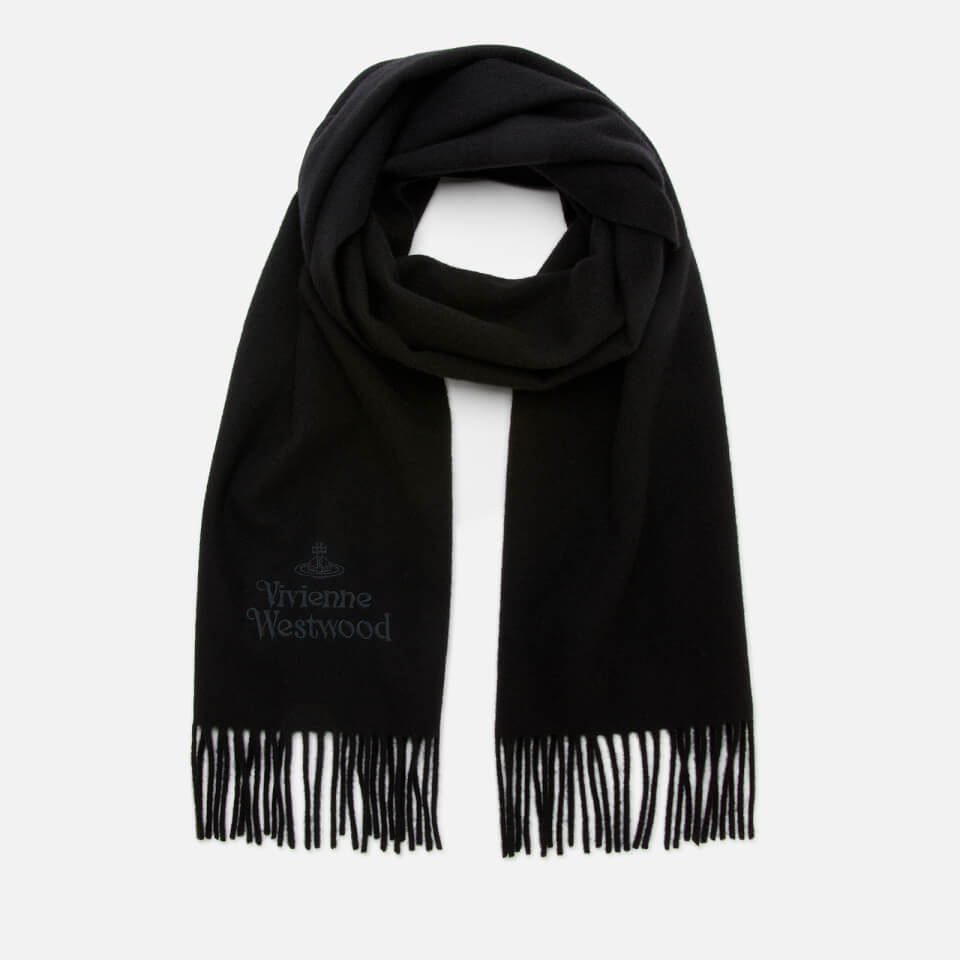 Vivienne Westwood Women's Embroidered Lambswool Scarf - Black