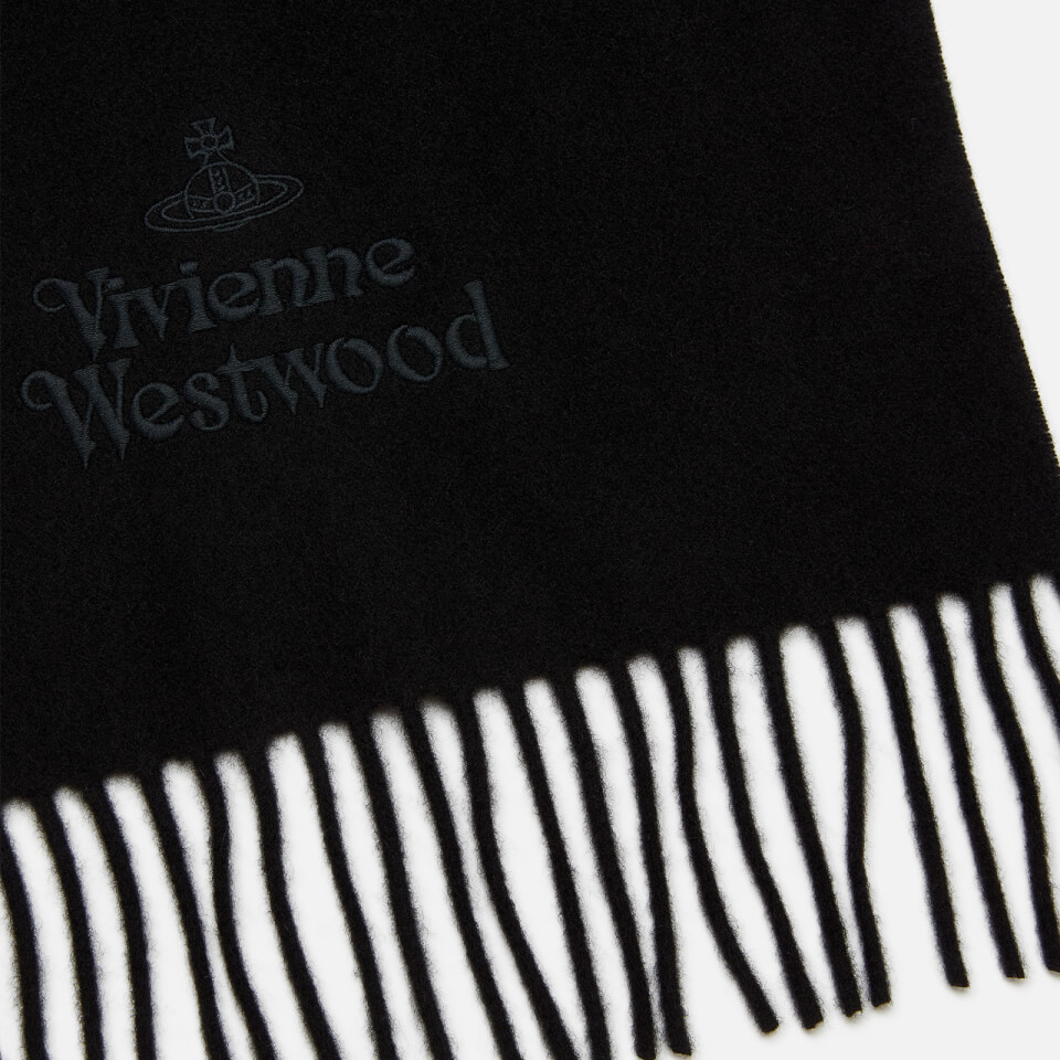 Vivienne Westwood Women's Embroidered Lambswool Scarf - Black