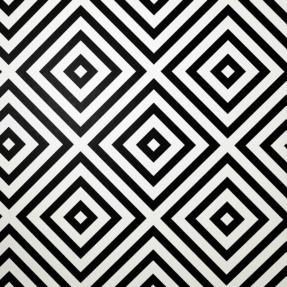 Arthouse Geometric Diamond Mono Wallpaper