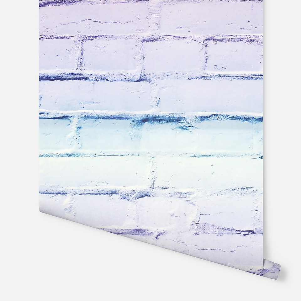 Arthouse Ombre Brick LilacMint Wallpaper
