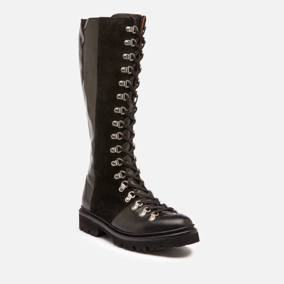 Grenson Women's Nanette Hi Leather/Suede Boots - Black