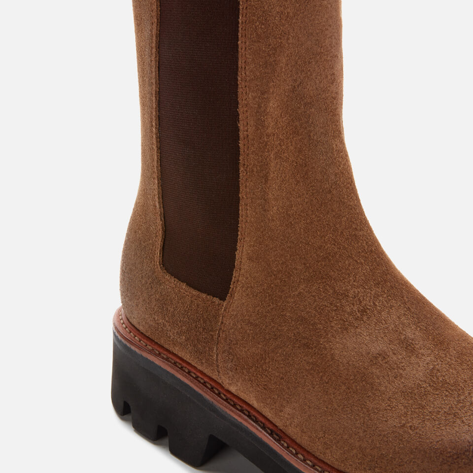 Grenson Women's Doris Burnished Suede Long Chelsea Boots - Snuff