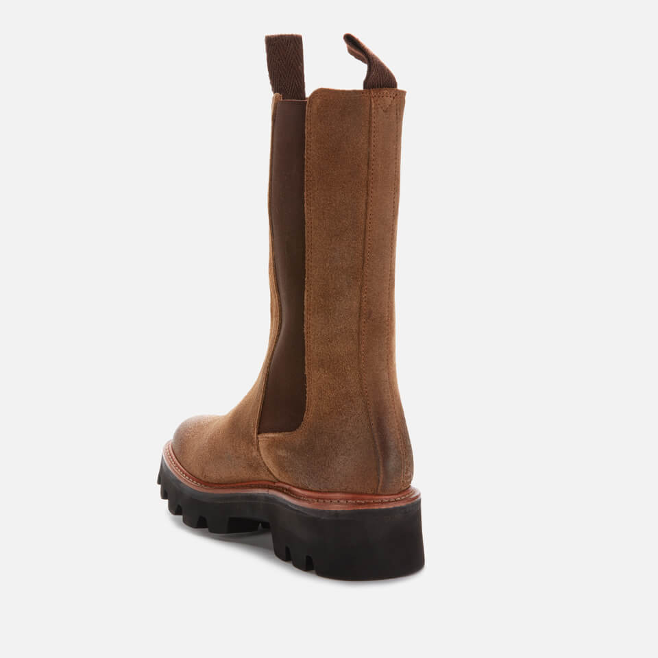 Grenson Women's Doris Burnished Suede Long Chelsea Boots - Snuff