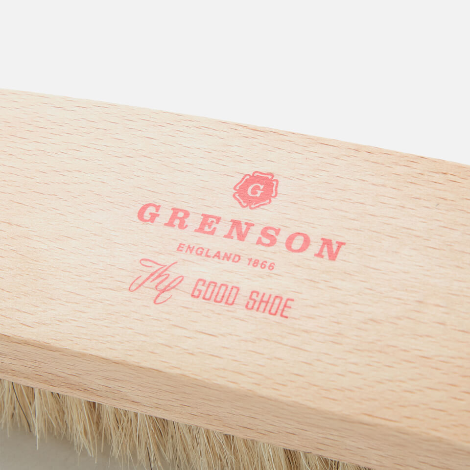 Grenson Large Beachwood Horsehair Brush - Beige