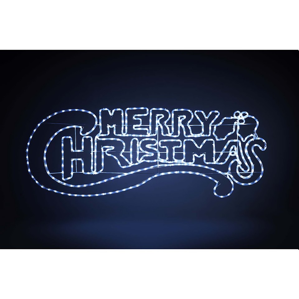 Merry Christmas Twinkle LED Rope Outdoor Christmas Light Decoration - 145cm