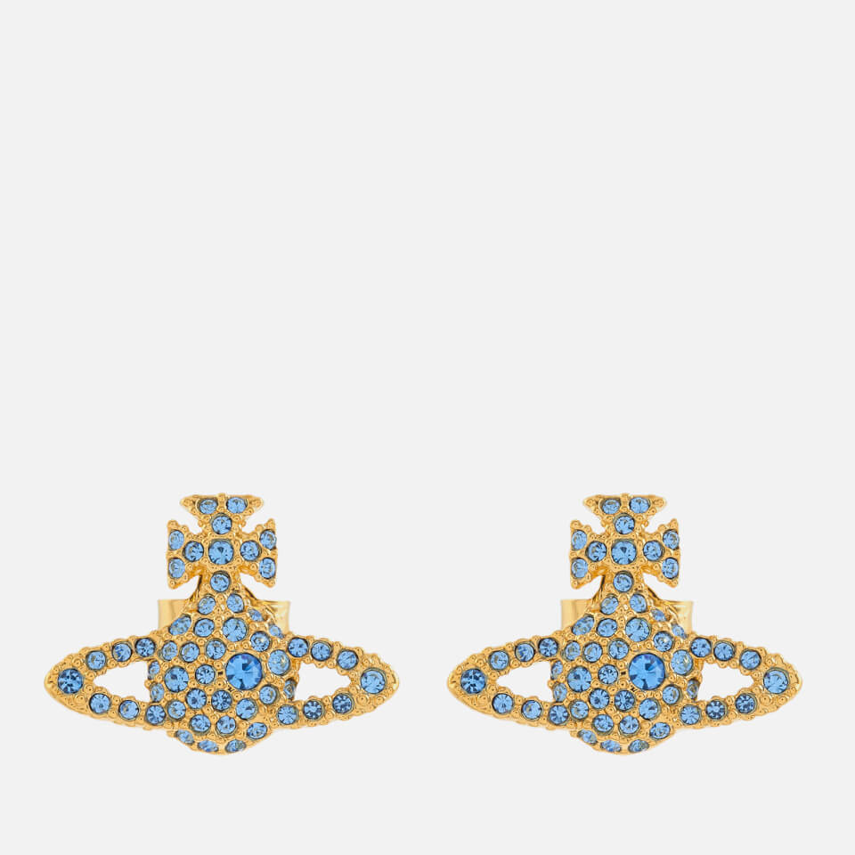 Vivienne Westwood Women's Grace Bas Relief Stud Earrings - Gold Light Sapphire