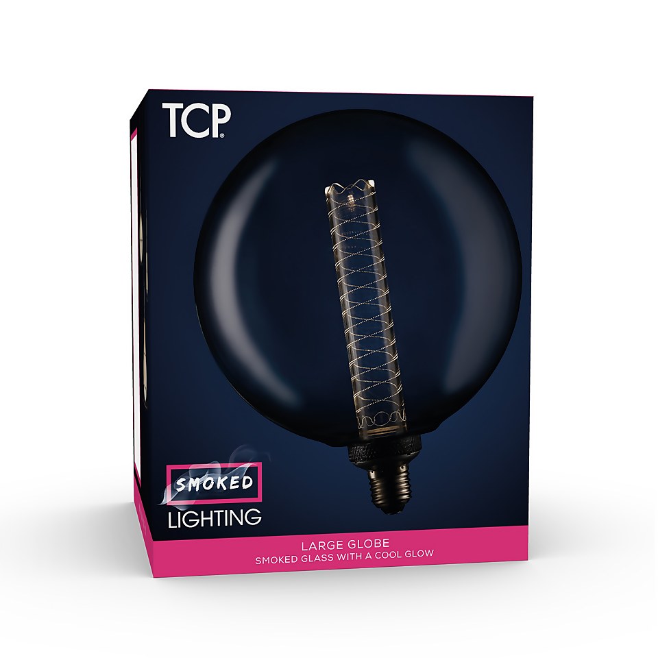 TCP Decorative Lightbulb LED Large Globe ES 3W/8W Cool Smoked 1 Pack