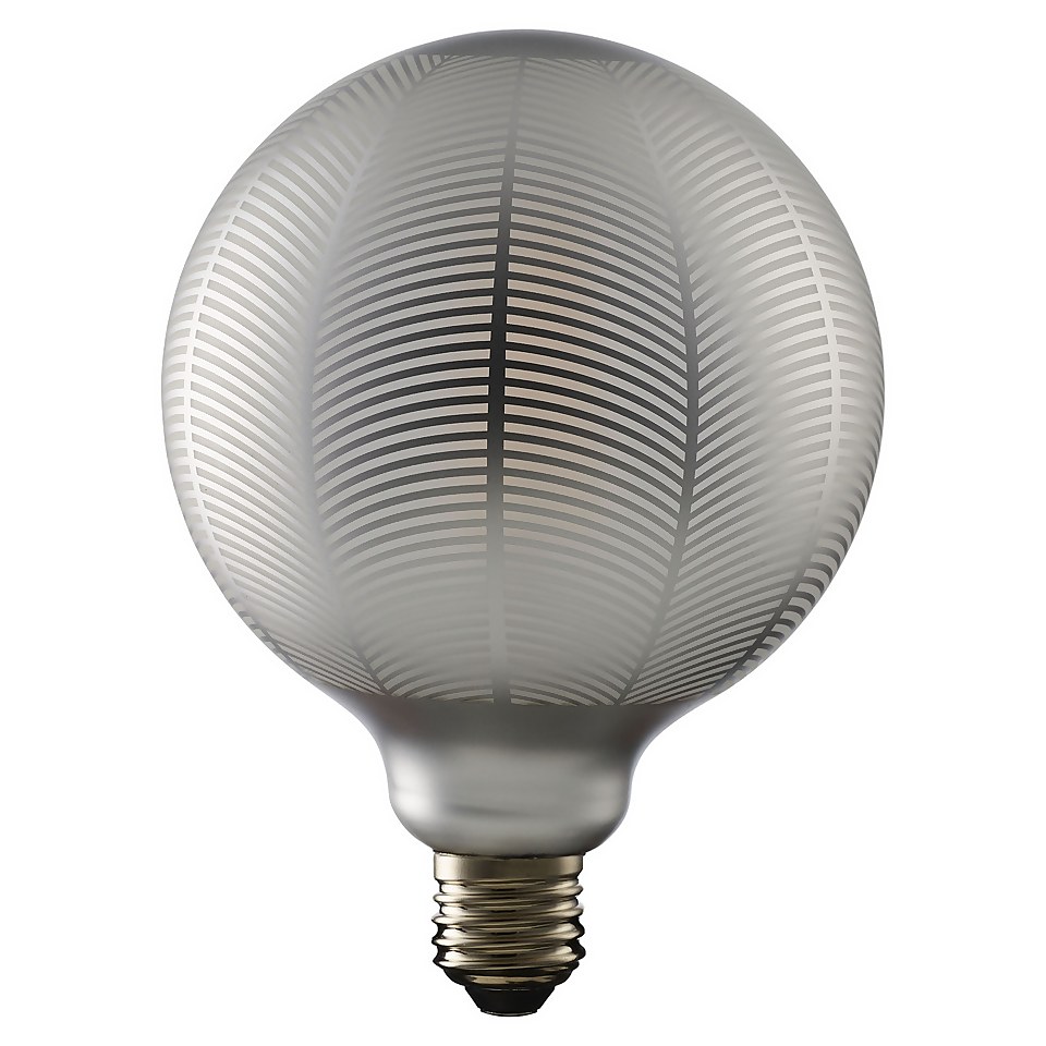 TCP Decorative Lightbulb LED Printed Globe Pinecone Silver ES 4W/28W Warm Amber 1 Pack