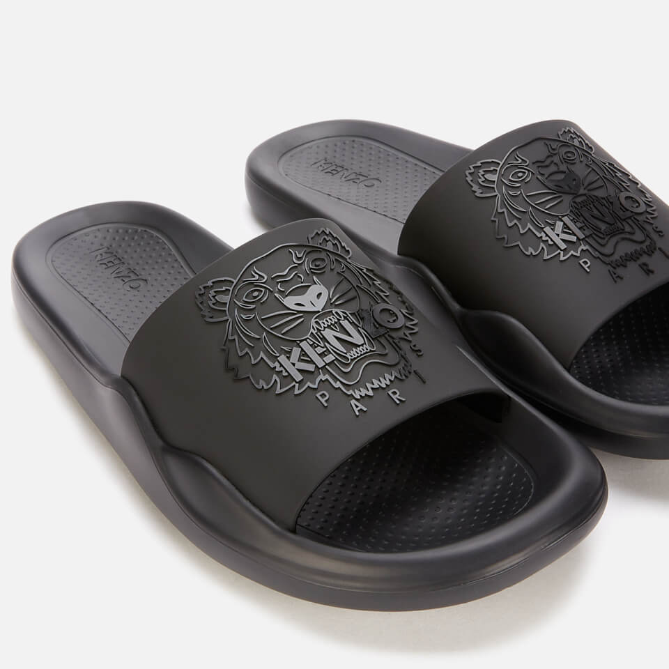 KENZO Women s Tiger Head Pool Slide Sandals Black Allsole