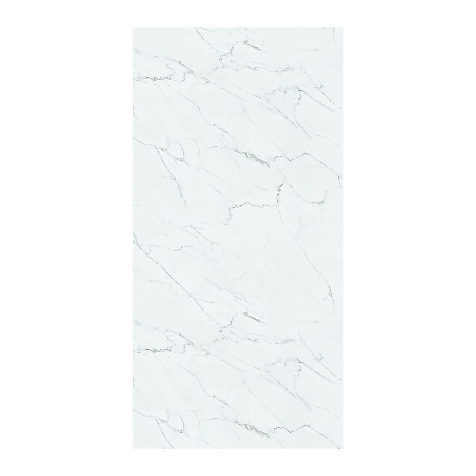 Plancs White Marble Self-Adhesive Vinyl Floor Tile 5 Piece Pack - 0.93 sqm