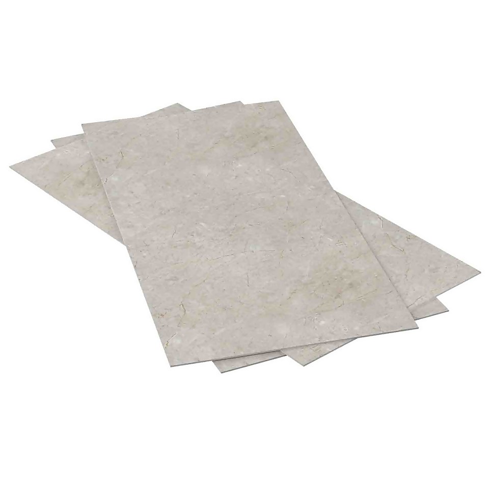 Plancs Natural Marble Self-Adhesive Vinyl Floor Tile 5 Piece Pack - 0.93 sqm
