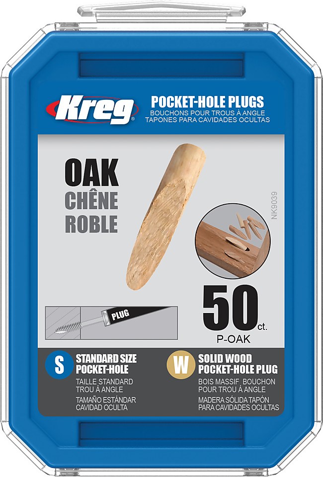 Kreg P-OAK Solid-Wood Pocket-Hole Plug-Oak - 50 Pack