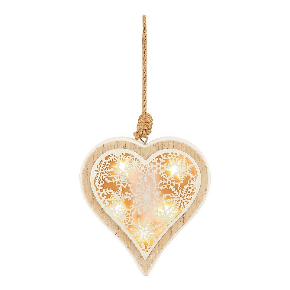 Hanging Heart Christmas Tree Decoration (Battery Operated)