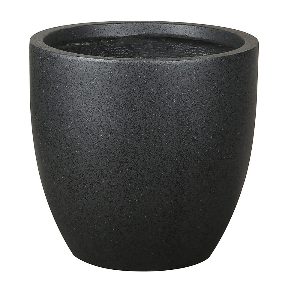 Sierra Black Egg Garden Pot - 38cm
