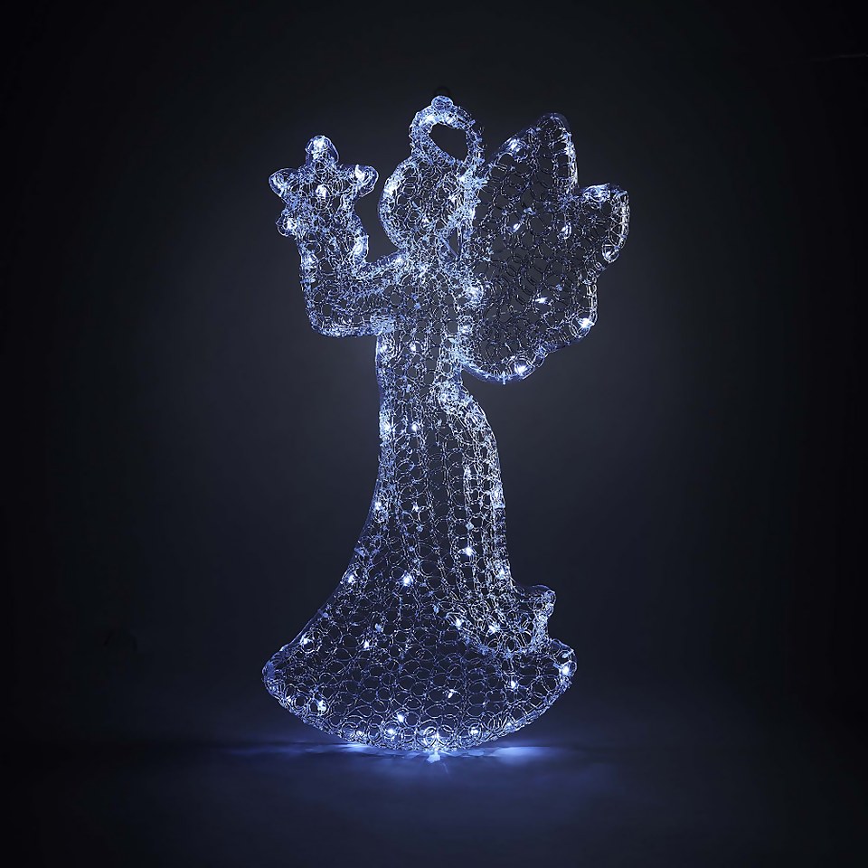 Angel Spun Acrylic LED Christmas Light Decoration - 60cm