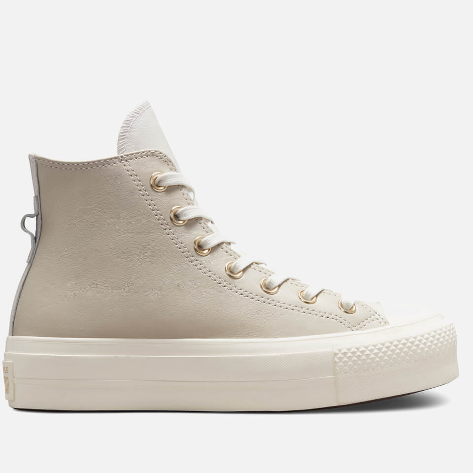Converse Women s Chuck Taylor All Star Earthy Tones Lift Hi Top Trainers String Pale Putty Egret UK 3 Allsole