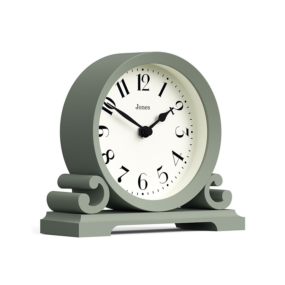 Jones Saloon Mantel Clock Sage Homebase