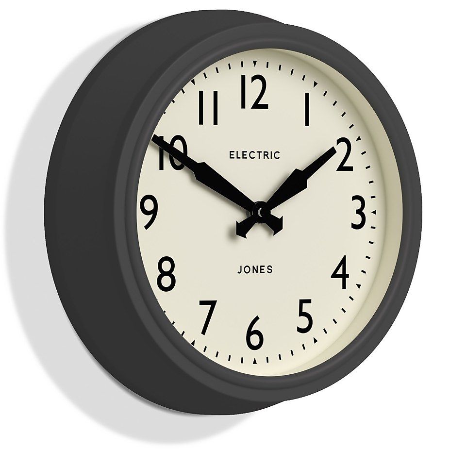 Jones Clock Charcoal Homebase