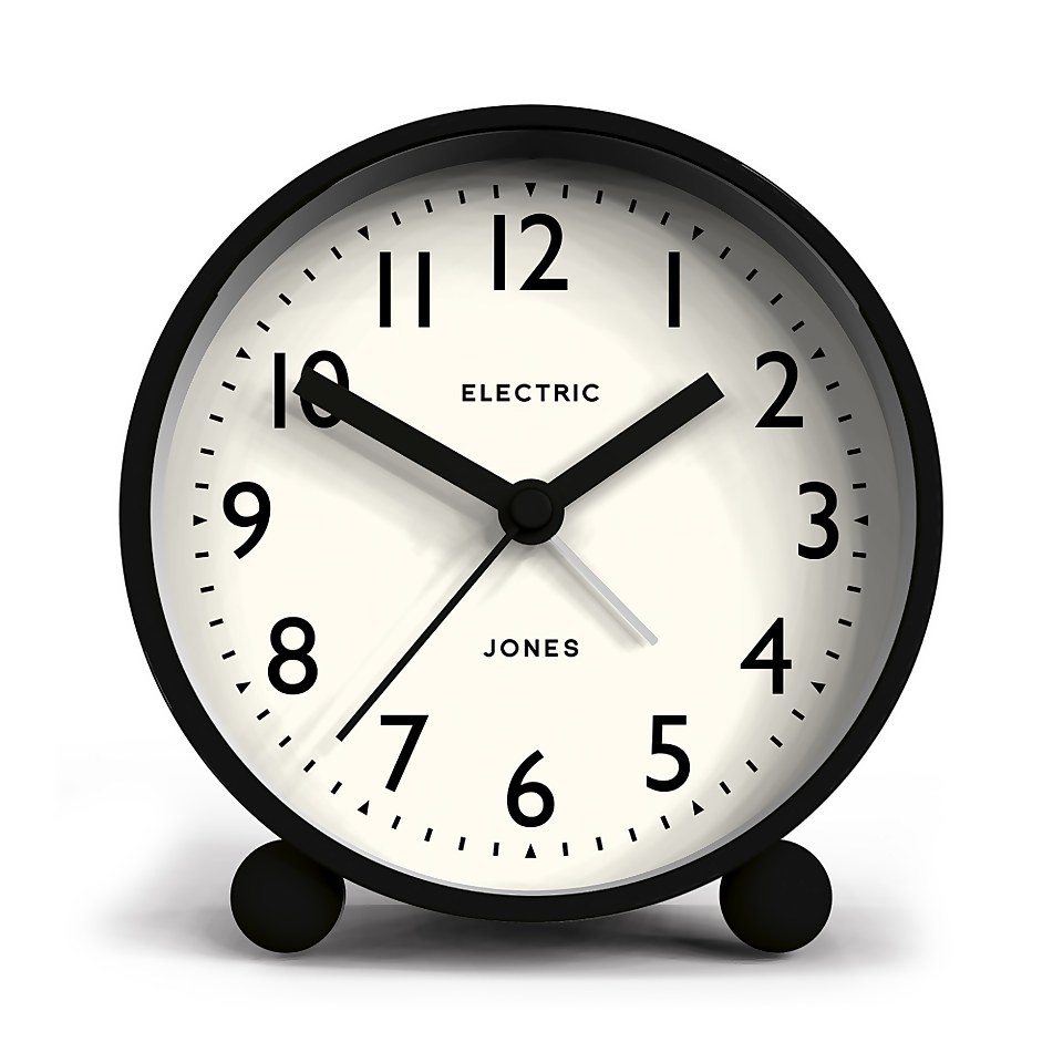 Jones Marble Electric Alarm Clock Black Homebase