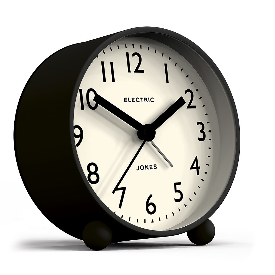 Jones Marble Electric Alarm Clock Black Homebase