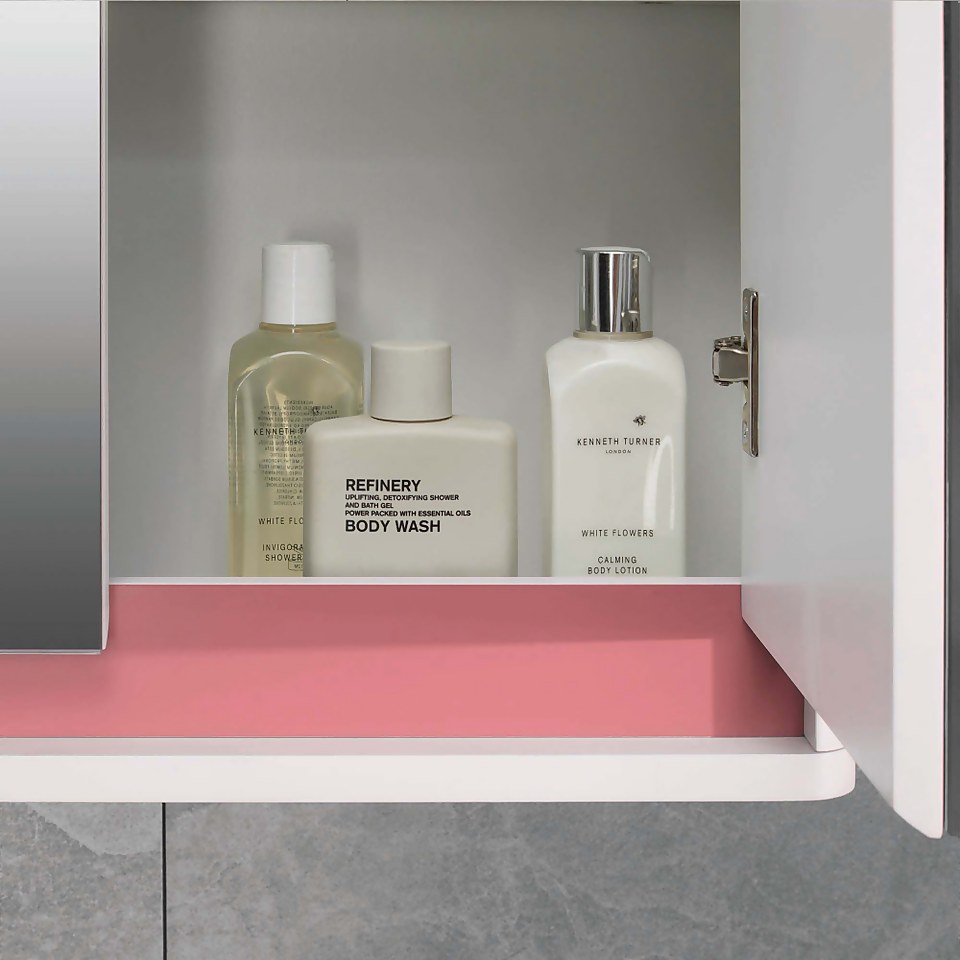 Senna Double Door Mirrored Bathroom Cabinet - White