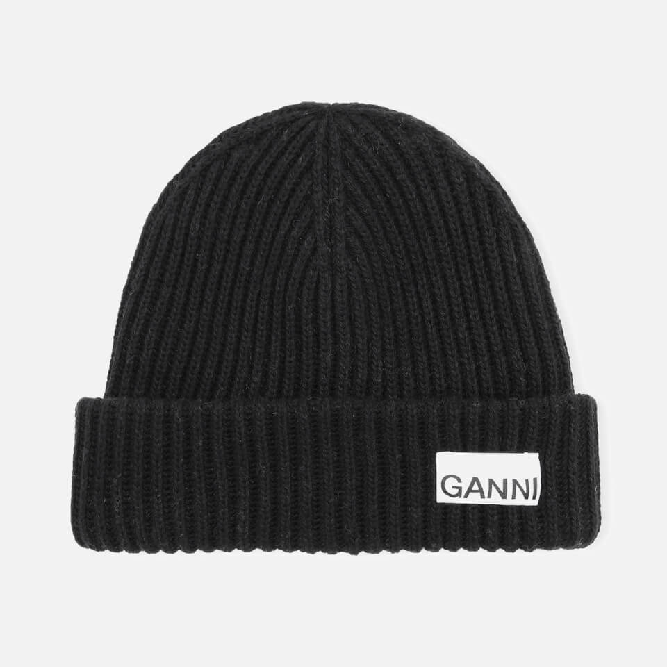 Ganni Women's Rib Knit Beanie - Black