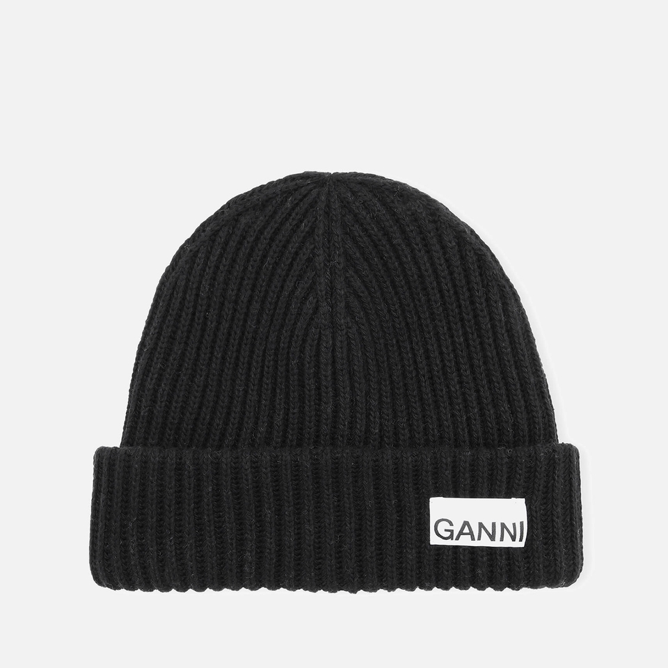Ganni Women's Structured Rib Beanie - Black 