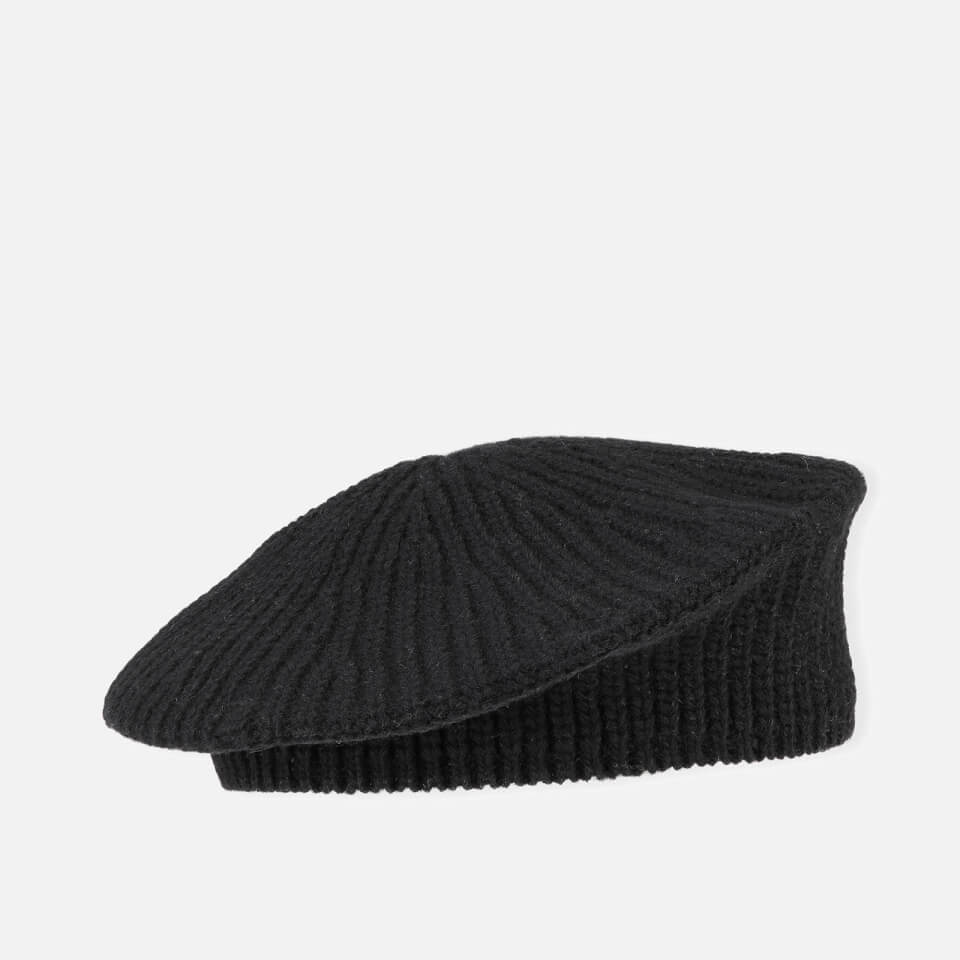 Ganni Women's Rib Knit Beret - Black