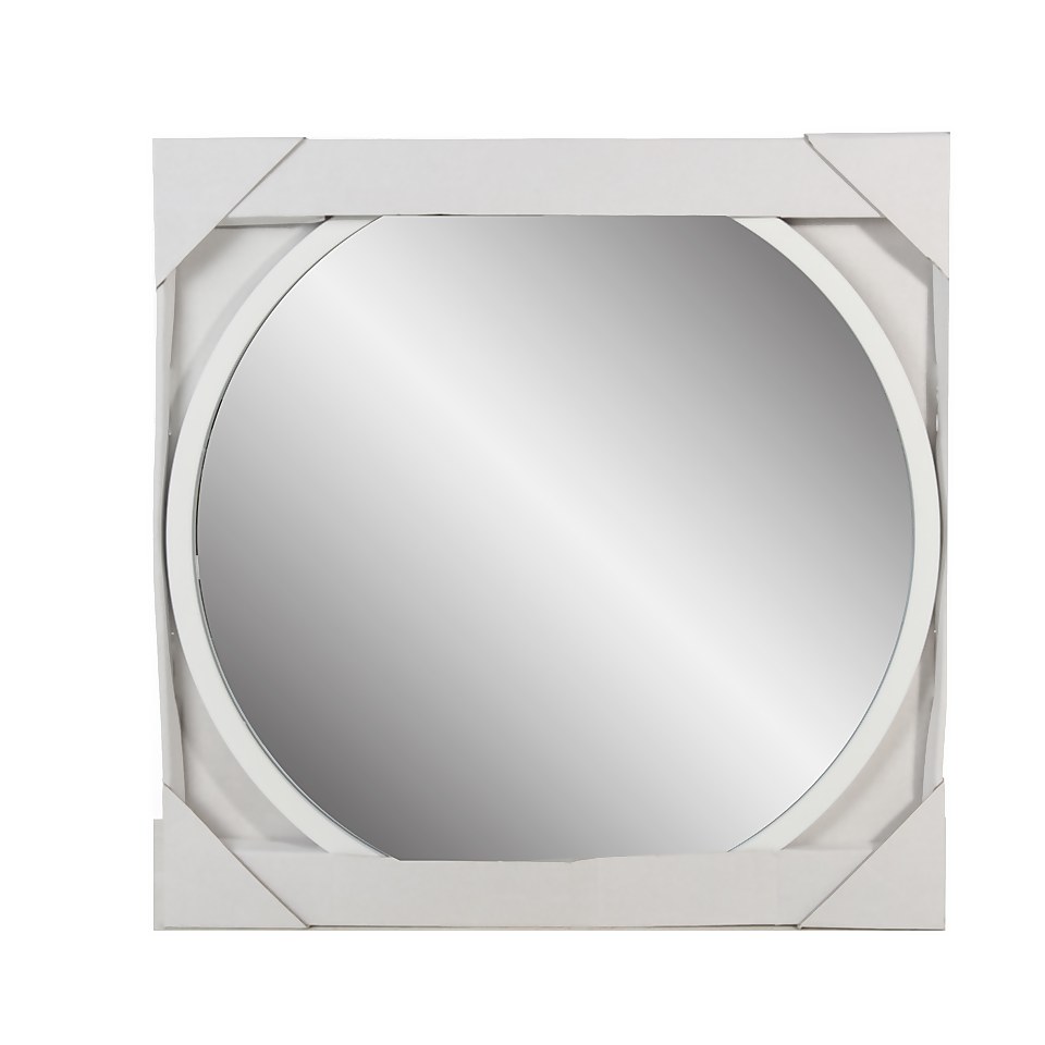 Round Mirror - White - 50cm