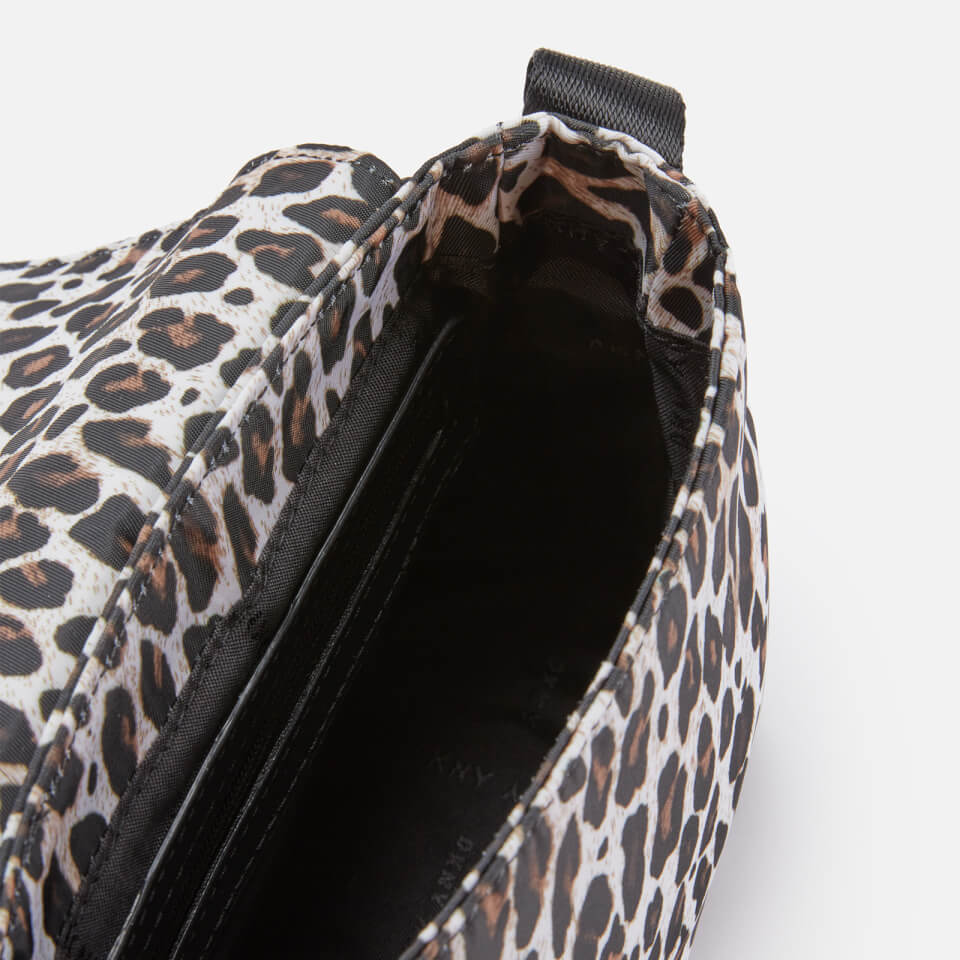 DKNY Leopard Print Cross Body Bag in Black