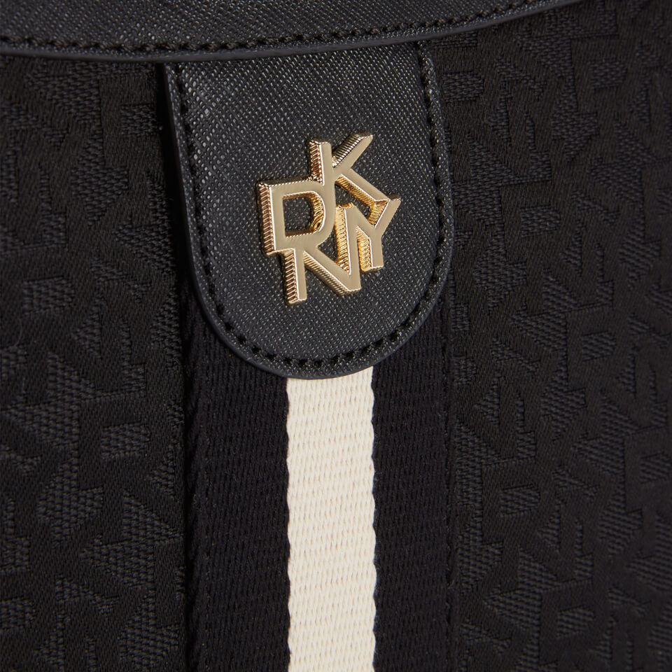 DKNY Women's Carol Logo Saddle Cross Body Bag - Black