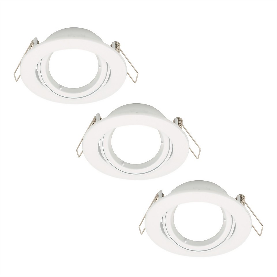 3 Pack Adjustable Downlights - White Finish