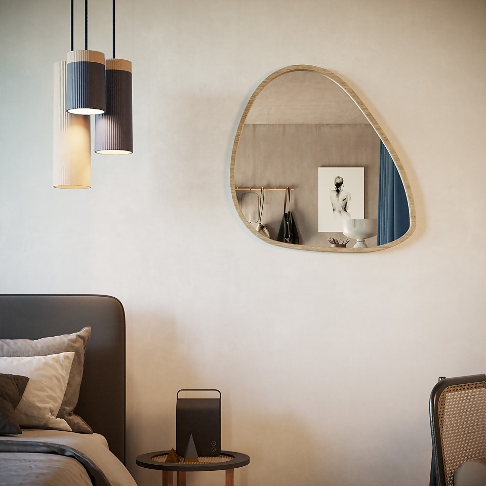 Pine Pebble Mirror 80cm Homebase